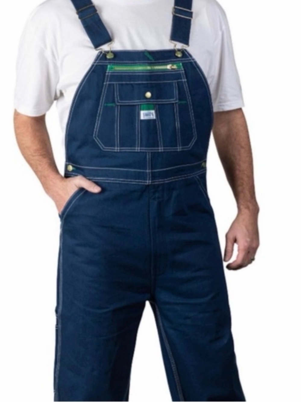 Liberty Overalls Men's Navy Bib Overalls - Classic Workwear Size 36 x 30